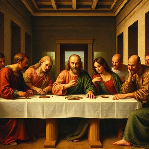 Un dettaglio del dipinto 'L'Ultima Cena' di Leonardo da Vinci.